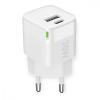 FONTASTIC Caricabatterie GaN USB-A e USB-C&trade; Power Delivery 30W Ricarica Rapida Bianco