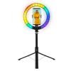 LOGILINK Luce LED 26RGB Anello &oslash;25cm con Treppiede Estensibile Selfie Stick