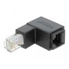 DELOCK Adattatore RJ45 Maschio Femmina Cat.6 UTP Angolato verso il basso a 90&deg; Nero