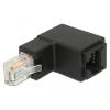 DELOCK Adattatore RJ45 Maschio Femmina Cat.6 UTP Angolato verso l'alto a 90&deg; Nero