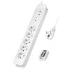 LOGILINK Multipresa 5 Posti 5xCEE 7/3 con Telecomando per 2 Bianco