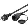 GOOBAY Cavo Alimentazione Schuko Maschio / Femmina da Esterno 10m Nero