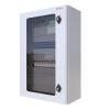 TECHLY PROFESSIONAL Armadio Rack 19'' a muro 17U grigio IP65 porta vetro prof. 600 mm