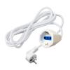 TECHLY Cavo Prolunga Alimentazione Schuko Maschio Angolato / Femmina 3m Bianco