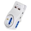 TECHLY Multipresa 3 Posti e 2 Porte USB con Supporto per Smartphone e Luce Notturna