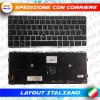 TASTIERA ORIGINALE HP ELITEBOOK 720 725 G1 G2 820 G1 G2 RETROILLUMINATA FRAME SILVER