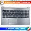 TASTIERA ORIGINALE PER HP PAVILION 250 G7 15-DA CON TOPCASE PALMREST SILVER ARGENTO