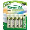 RAYMAX BATTERIES Blister 4 Batterie Ricaricabili Stilo AA 2500 mAh