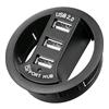 GOOBAY Hub USB 2.0 3 porte In-Desk diametro 6 cm