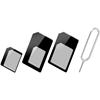 TECHLY Adattatore Scheda SIM (4 in 1) nano-SIM, Micro-SIM e SIM Nero