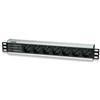 TECHLY PROFESSIONAL Multipresa 7 Posti da Rack 19'' con Protezione Spina Italiana 1,5U