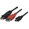 MANHATTAN Cavo USB 2.0 ad Y 2xA maschio/mini B maschio 0,6 m