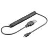 GOOBAY Cavo USB 2.0 Spiralato A maschio/microB 5 pin maschio 1m Nero