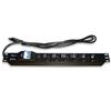 TECHLY PROFESSIONAL Multipresa 6 Posti da Rack 19'' con Magnetotermico Spina Italiana 1U