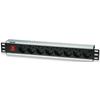 TECHLY PROFESSIONAL Multipresa 8 Posti da Rack 19'' con Interruttore Spina Schuko Angolata 1.5U