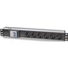 TECHLY PROFESSIONAL Multipresa 6 Posti da Rack 19'' con Magnetotermico Spina Schuko Angolata 1.5U