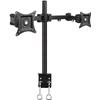 TECHLY Supporto da Scrivania per 2 Monitor 13-27'' Diametro 48 mm ad Altezza Regolabile con Morsetto a C