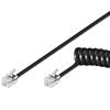 INTELLINET Cavo telefonico spiralato per cornetta 4mt RJ10 4P4C Nero