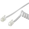 INTELLINET Cavo telefonico spiralato per cornetta 4mt RJ10 4P4C Bianco