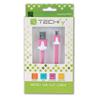 TECHLY Cavo Flat USB AM a Micro USB M Rosa 1m
